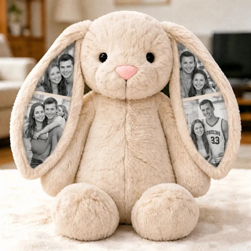 Conejo de peluche personalizado con foto