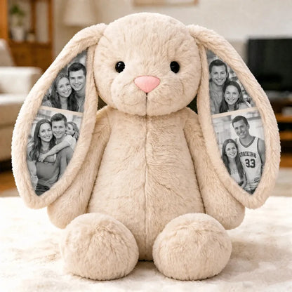 Conejo de peluche personalizado con foto