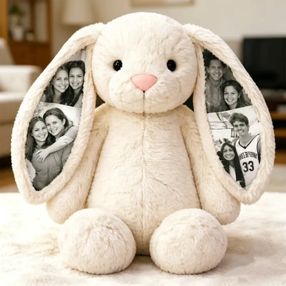 Conejo de peluche personalizado con foto
